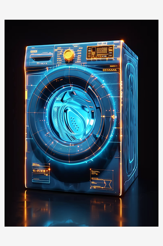 创意科技感粒子洗衣机电器