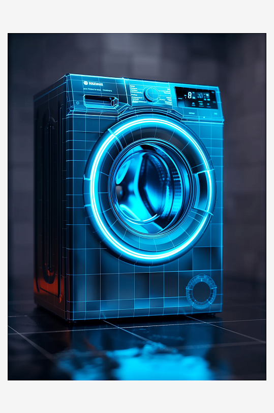 创意科技感粒子洗衣机电器