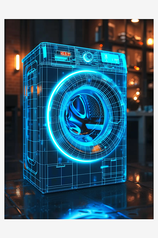 创意科技感粒子洗衣机电器