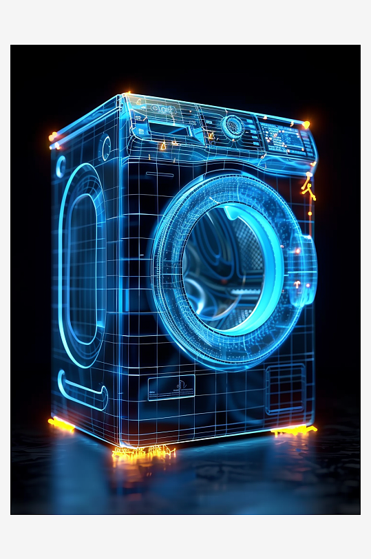 创意科技感粒子洗衣机电器