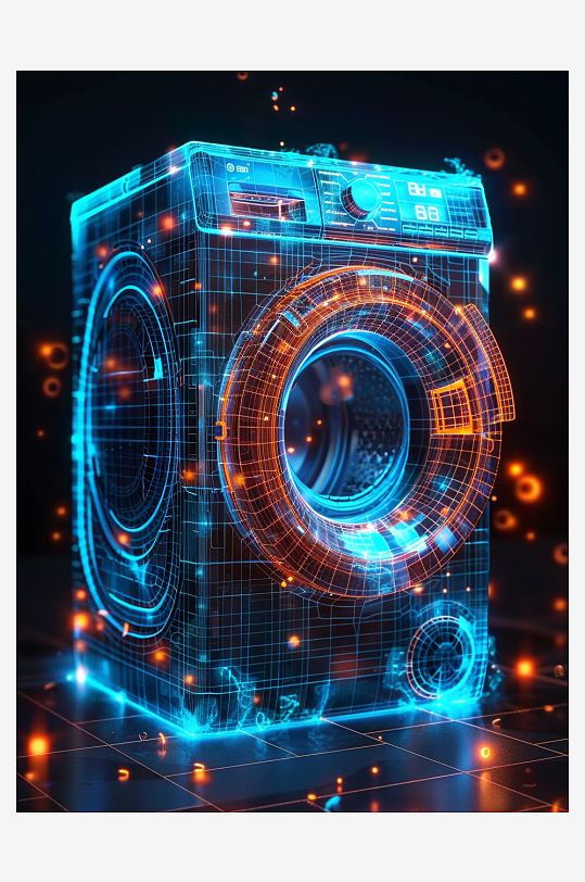 创意科技感粒子洗衣机电器