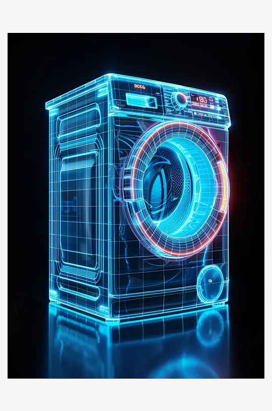 创意科技感粒子洗衣机电器