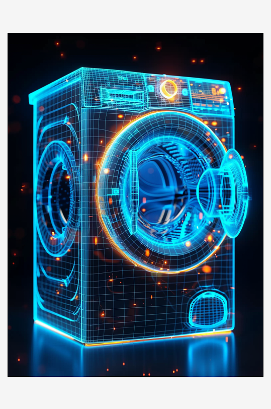 创意科技感粒子洗衣机电器