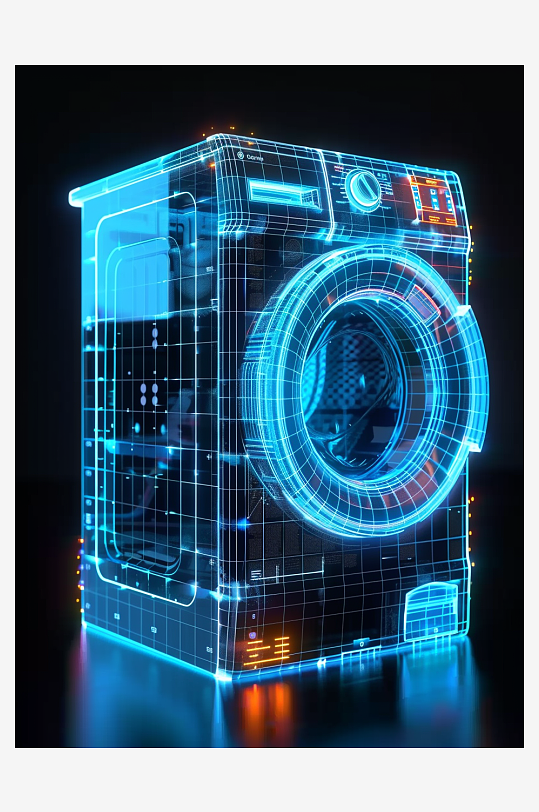 创意科技感粒子洗衣机电器