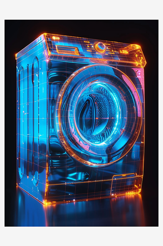 创意科技感粒子洗衣机电器