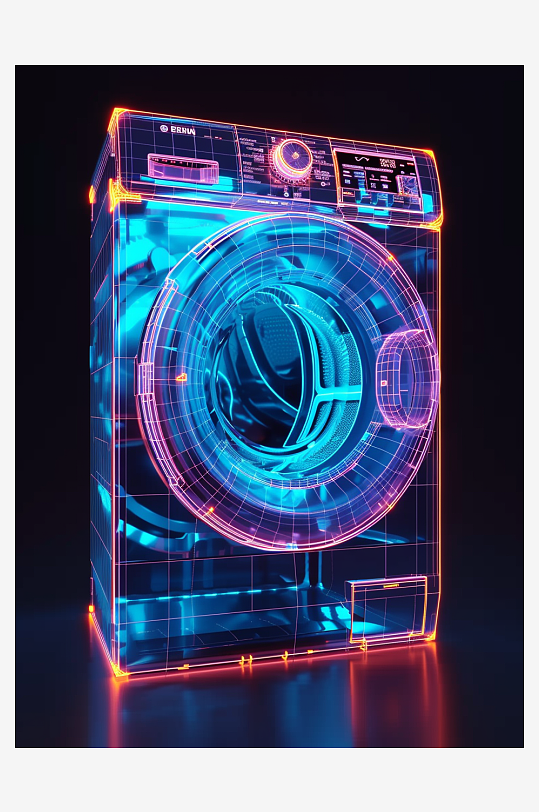 创意科技感粒子洗衣机电器