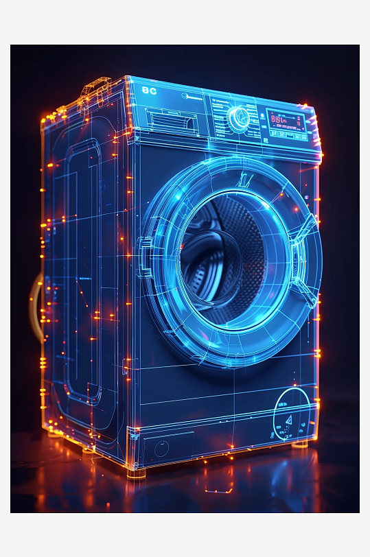 创意科技感粒子洗衣机电器