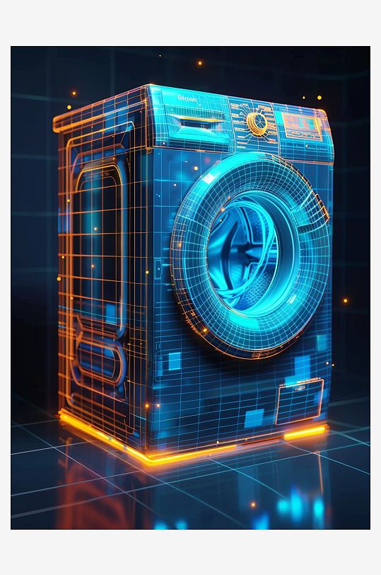 创意科技感粒子洗衣机电器