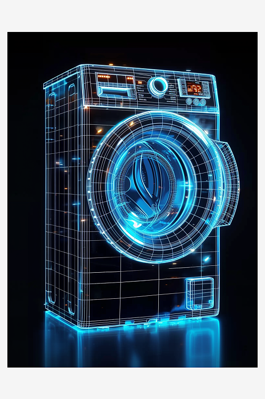 创意科技感粒子洗衣机电器