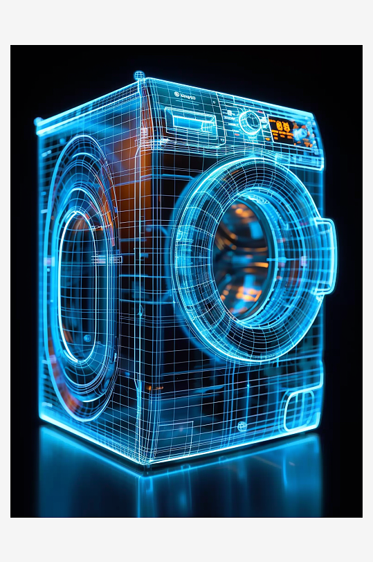 创意科技感粒子洗衣机电器