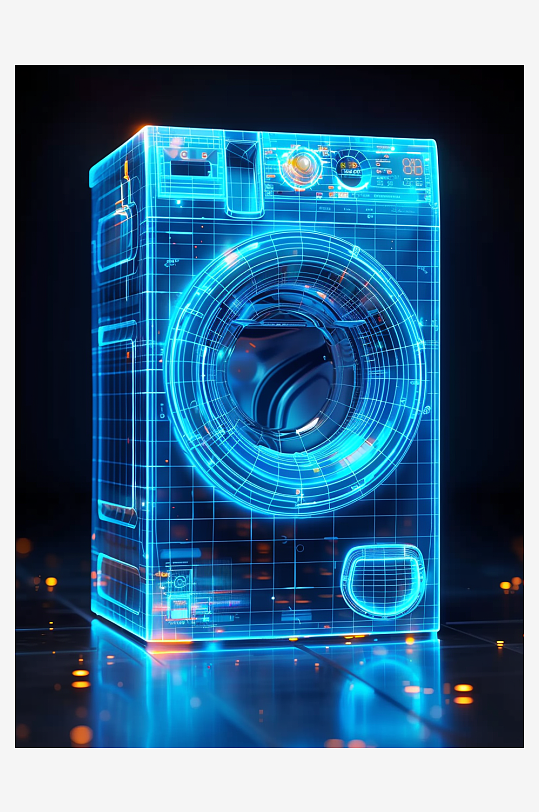 创意科技感粒子洗衣机电器