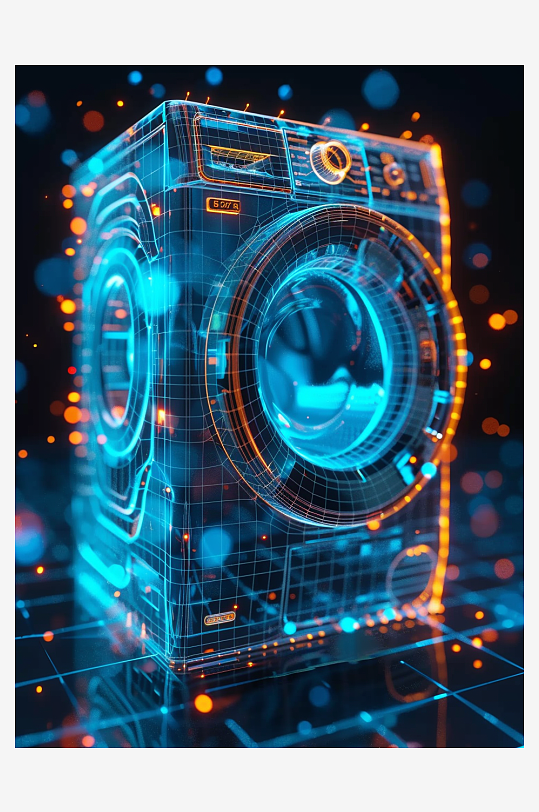 创意科技感粒子洗衣机电器