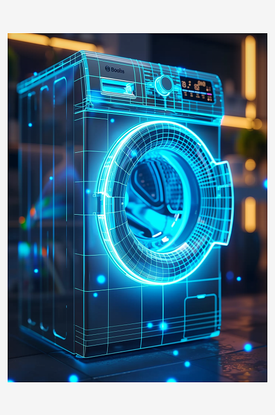 创意科技感粒子洗衣机电器