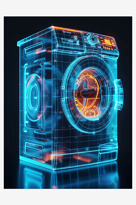 创意科技感粒子洗衣机电器
