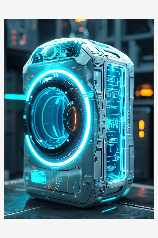 创意科技感粒子洗衣机电器