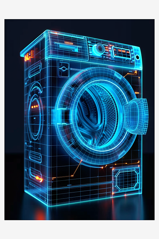 创意科技感粒子洗衣机电器