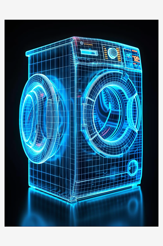 创意科技感粒子洗衣机电器