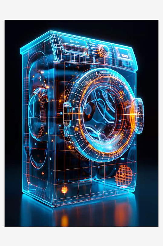 创意科技感粒子洗衣机电器