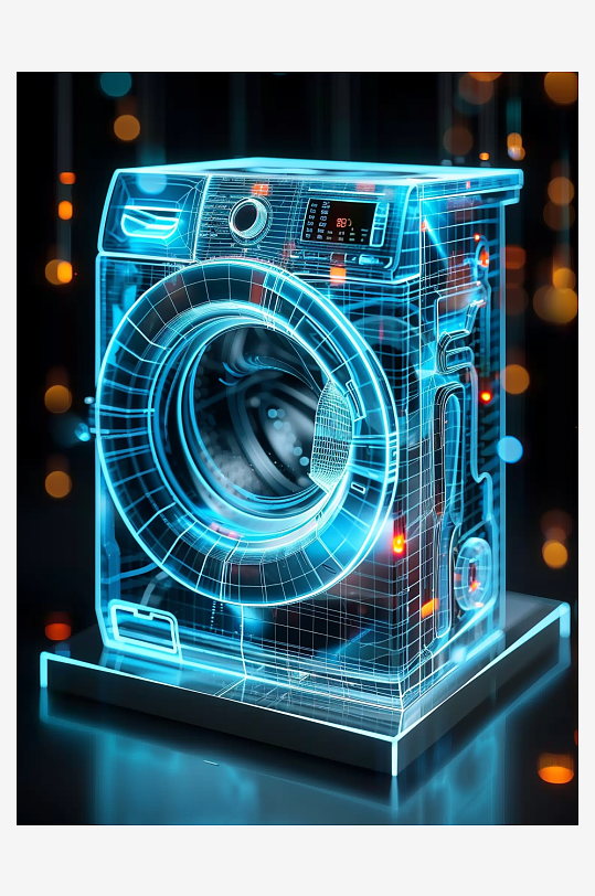 创意科技感粒子洗衣机电器