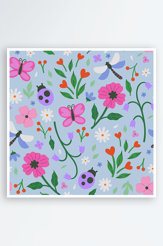 创意矢量植物花卉背景-众图网