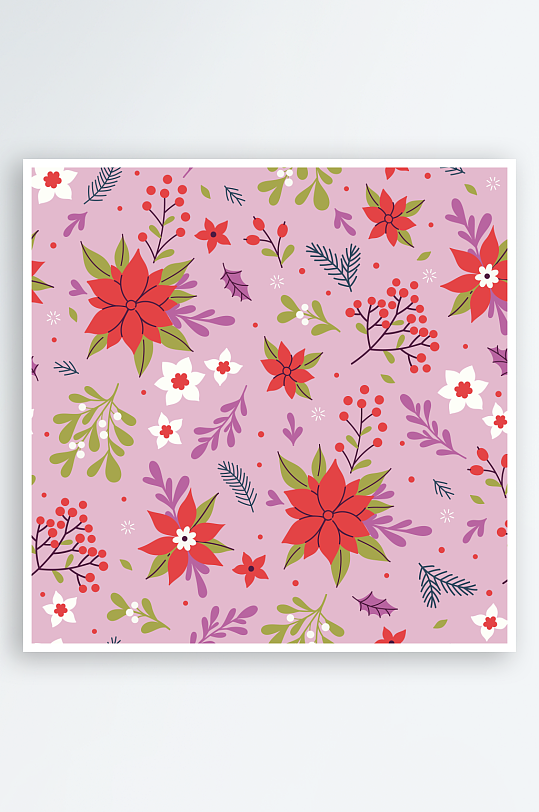 创意矢量植物花卉背景-众图网