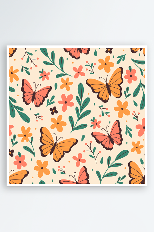 创意矢量植物花卉背景-众图网