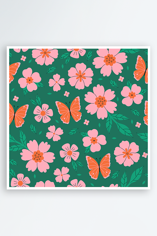 创意矢量植物花卉背景-众图网