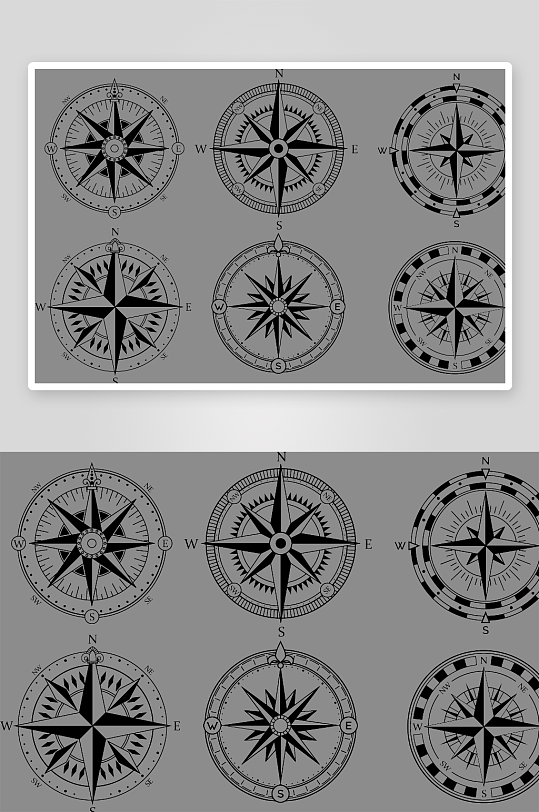 创意矢量指南针元素设计-众图网