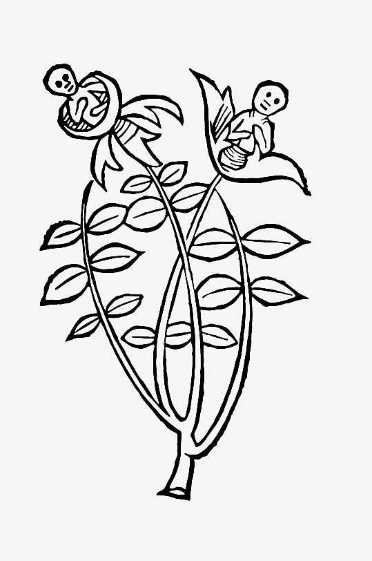 创意矢量植物元素设计-众图网