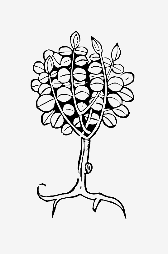 创意矢量植物元素设计-众图网