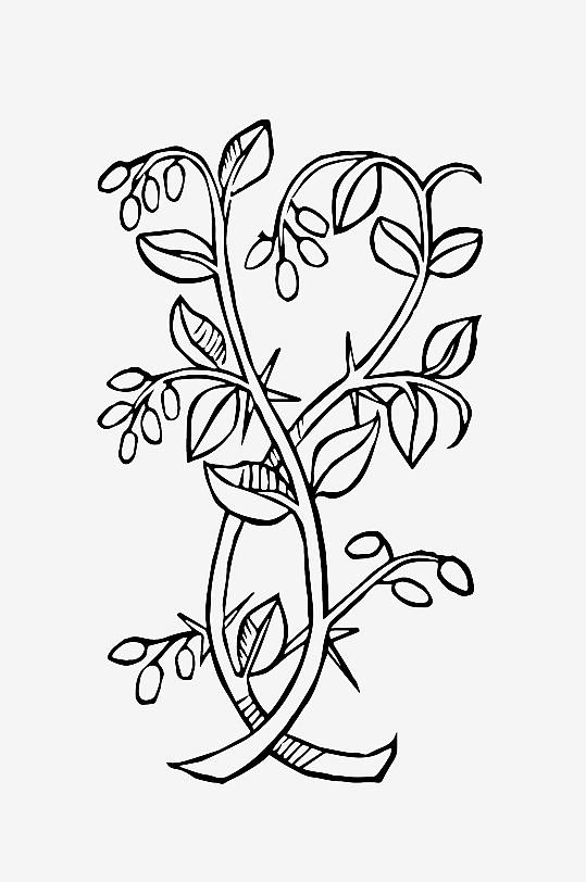 创意矢量植物元素设计-众图网