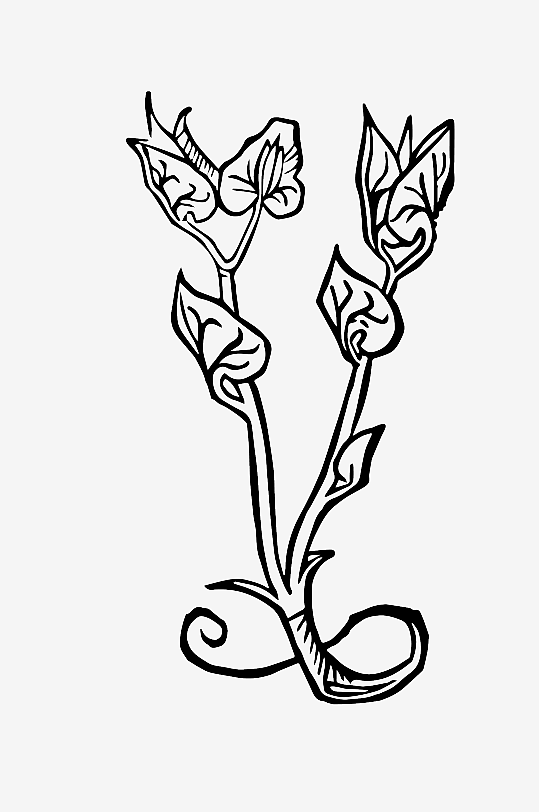 创意矢量植物元素设计-众图网