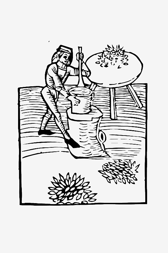 创意矢量植物元素设计-众图网