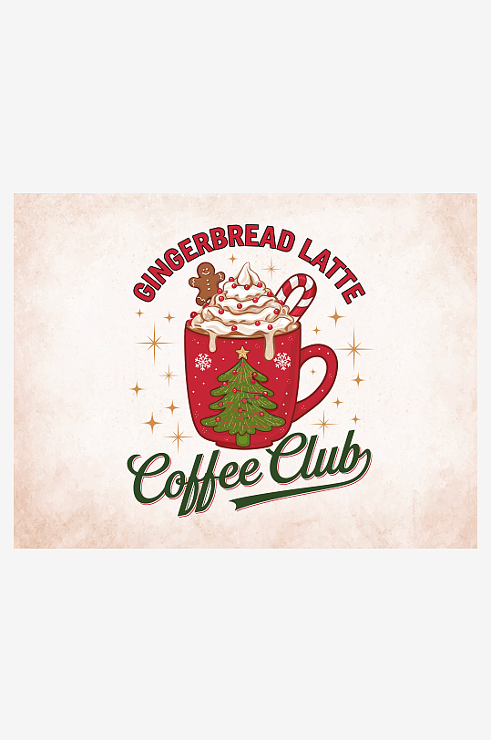 创意矢量圣诞印花元素-众图网