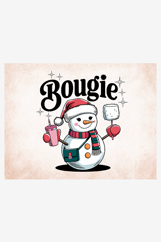 创意矢量圣诞印花元素-众图网