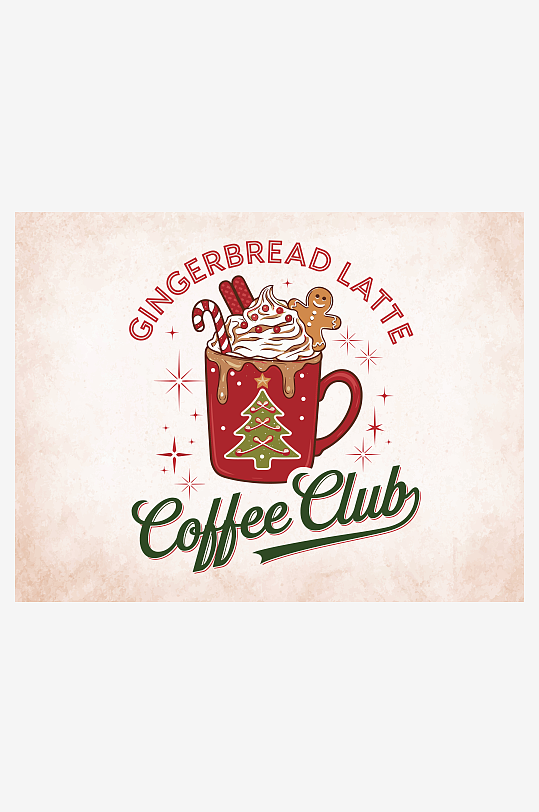 创意矢量圣诞印花元素-众图网