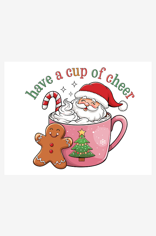 创意矢量圣诞印花元素-众图网