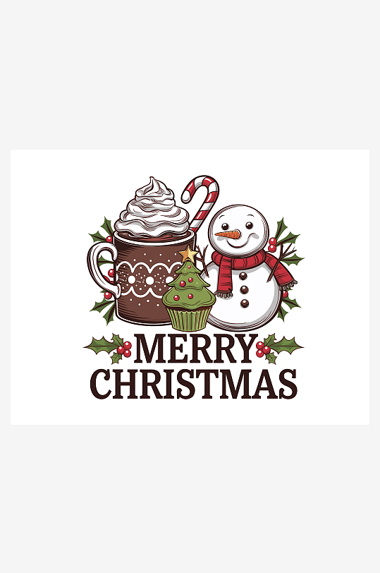 创意矢量圣诞印花元素-众图网