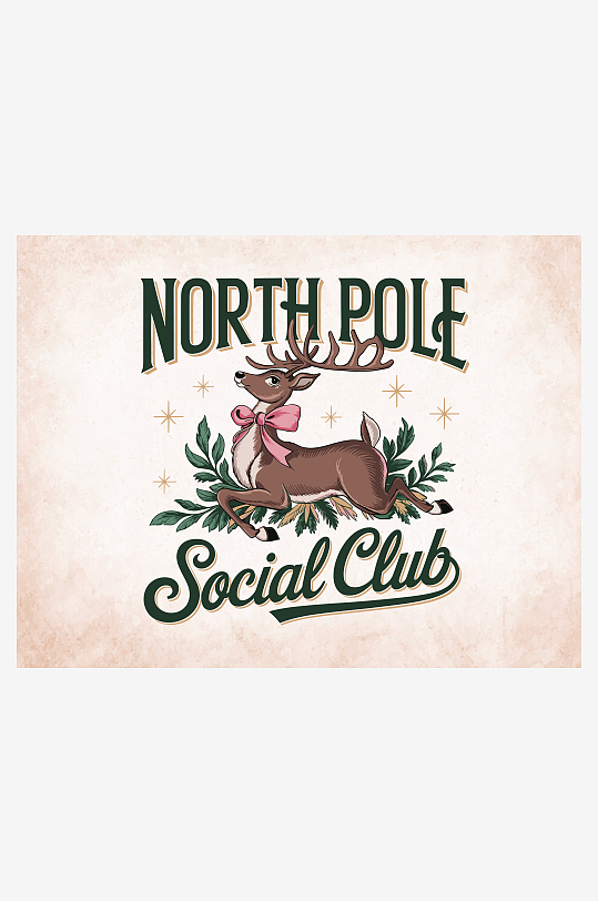 创意矢量圣诞印花元素-众图网