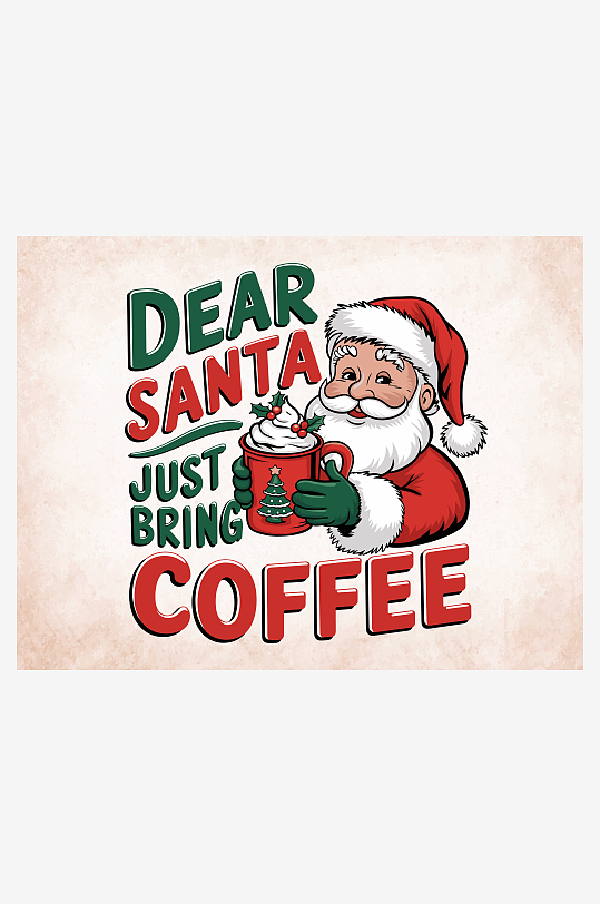 创意矢量圣诞印花元素-众图网