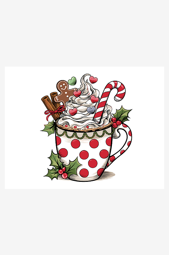 创意矢量圣诞印花元素-众图网