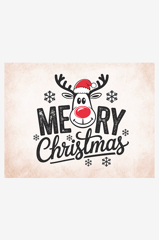 创意矢量圣诞印花元素-众图网