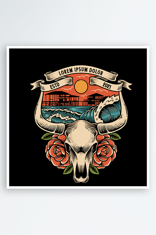 创意矢量潮流印花元素-众图网