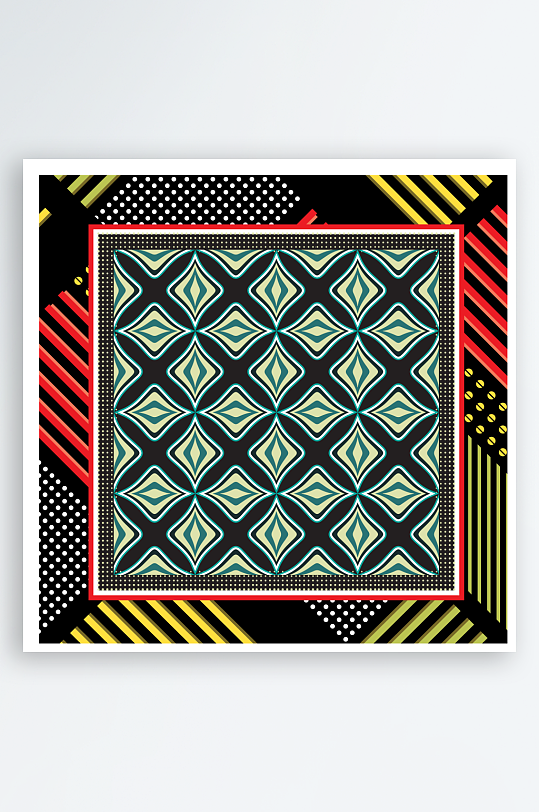 创意矢量丝巾图案背景-众图网