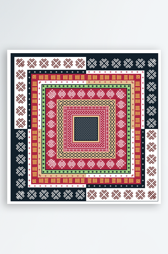 创意矢量丝巾图案背景-众图网