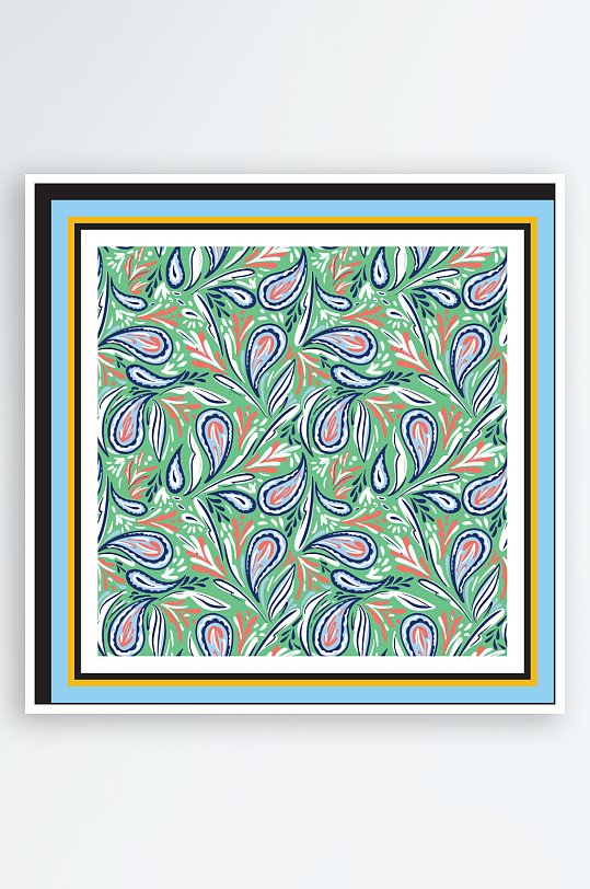 创意矢量丝巾图案背景-众图网