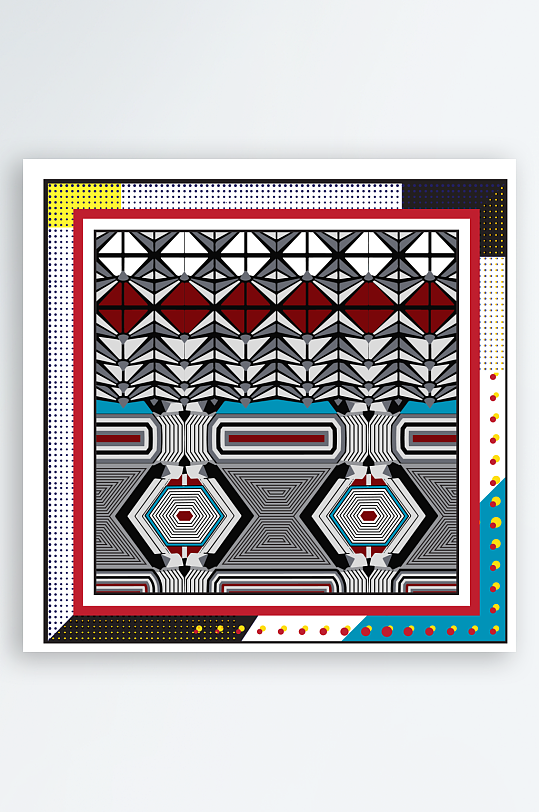 创意矢量丝巾图案背景-众图网