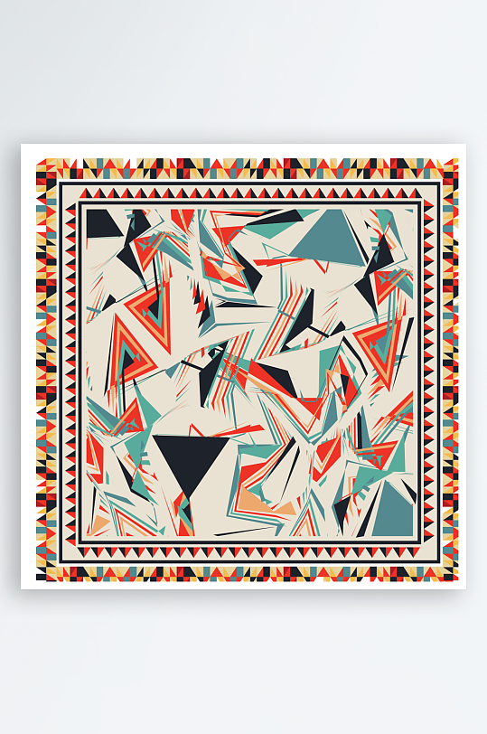 创意矢量丝巾图案背景-众图网