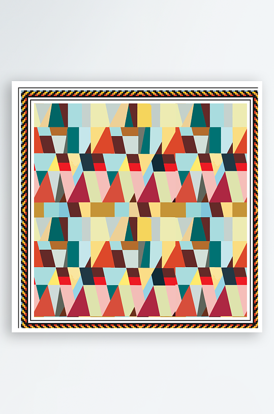 创意矢量丝巾图案背景-众图网