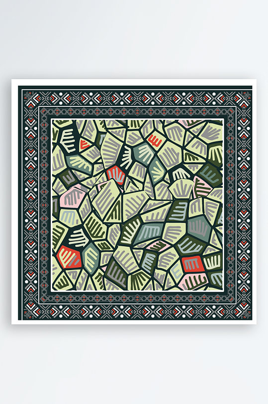 创意矢量丝巾图案背景-众图网